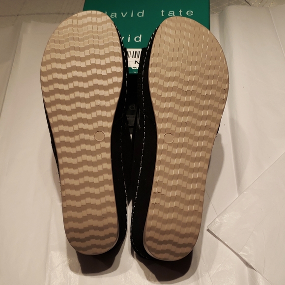 David Tate New Wedge Mule Sandals Slip-On Clog NWT Perf Suede BLACK Women's 12 - Picture 9 of 13